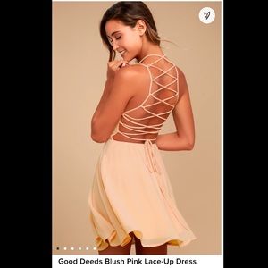 Good Deeds Lace-Up Skater Dress